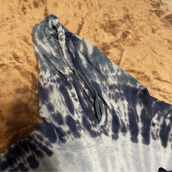 Victoria’s Secret PINK Tie-Dye Hoodie Blue Gray Long Sleeve Women’s Size M - Picture 4 of 9
